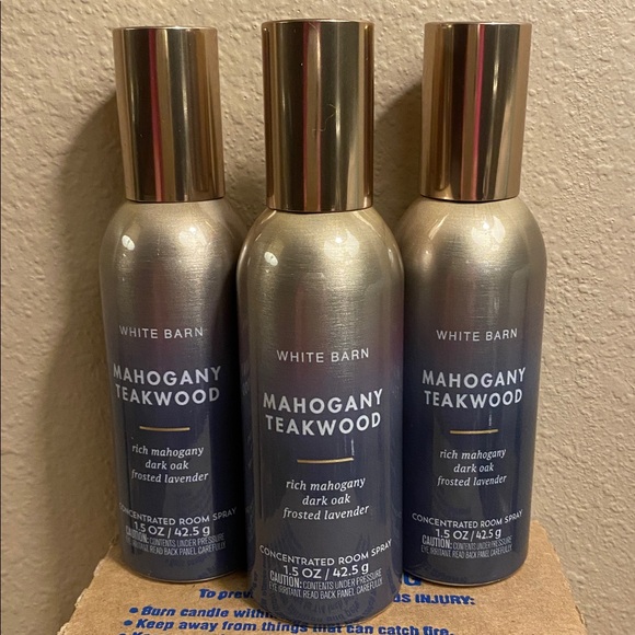 3) MAHOGANY TEAKWOOD Concentrated Room Sprays, each 1.5 oz / 42.5 g, BBW/WB, NWT - Picture 2 of 6